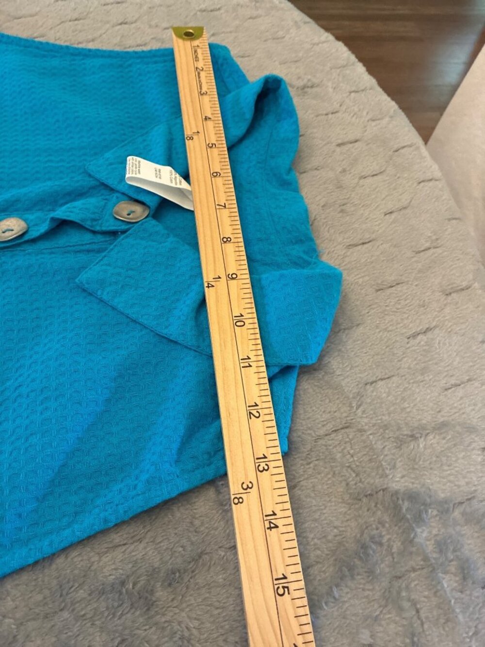 TeezHer XL Cornflower Blue Textured Cotton 2-Piece Tunic Capri Set NWT - Picture 11 of 15